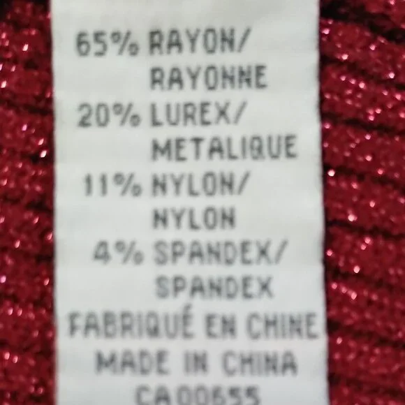 Cardigan, Red with Metallic Threads - Picture 8 of 9